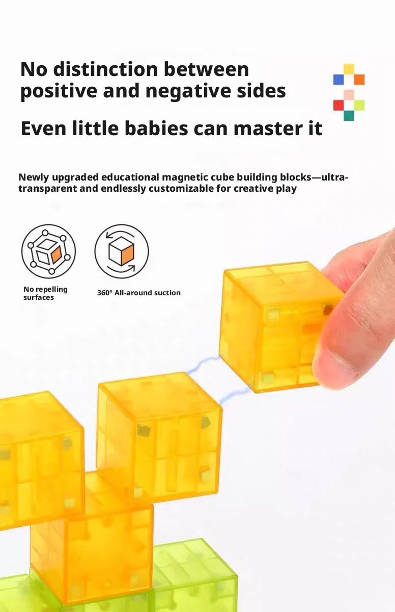 2026 NEW Magnetic Cube Tile Children's Toys, Magnetic Modeling Building Toys For Toddlers, Preschool Learning, Sensory Stem Toys