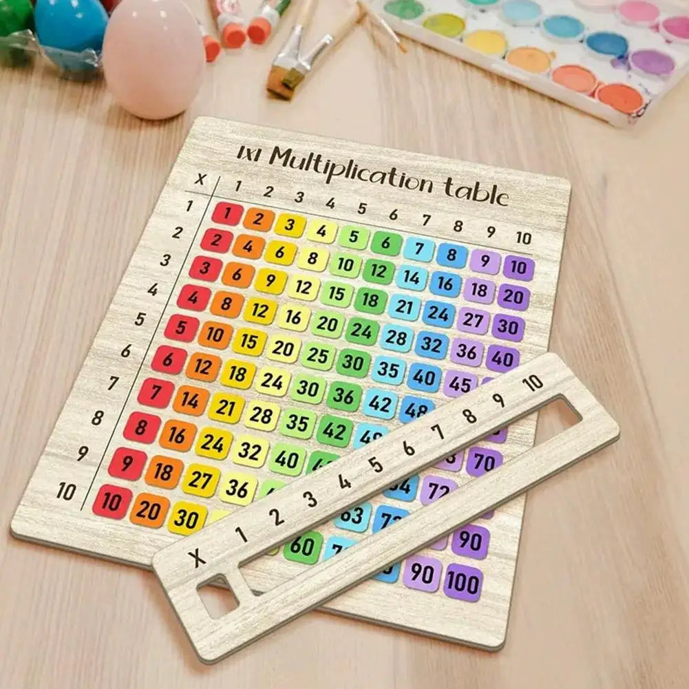 Wooden Multiplication Board Math Game Gifts for Kids 8-12, Educational Montessori Counting Toy Preschool Learning for Classroom