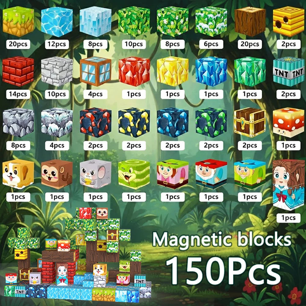 Magnetic Building Block Creative Bricks My Famous Scene World Architectural Set Kids DIY Model Toy Christmas Gifts for Children