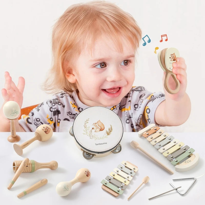 Baby Montessori Toy Wooden Musical Instruments Infant And Toddler Music, Intelligence And Enlightenment Educational Toy Kid Gift