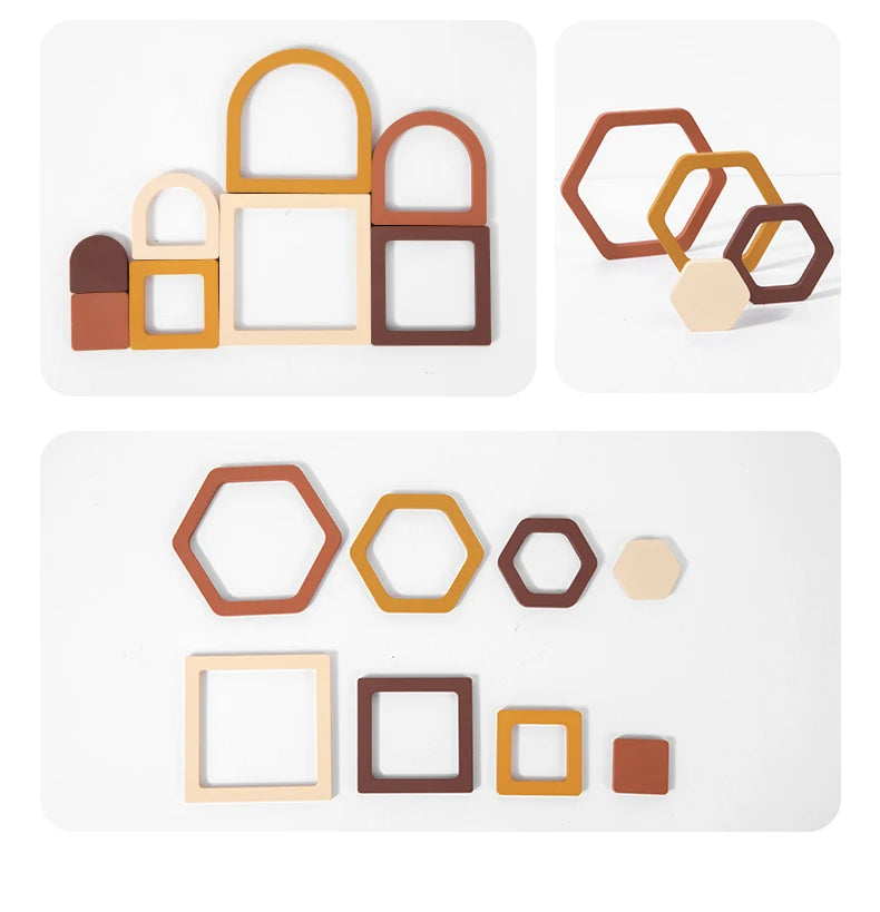 Educational Wooden Geometric Shapes Game Montessori Learning Math Jigsaw Puzzle Board for Kids Sorting Stacking Cognition Toys