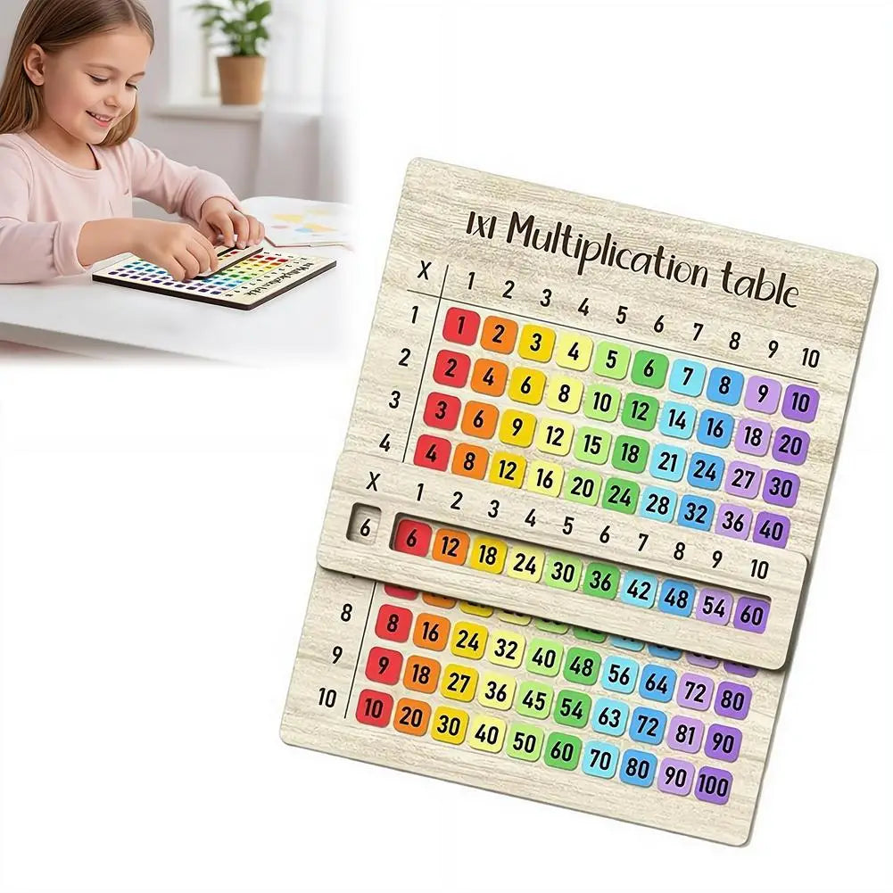 Wooden Multiplication Board Math Game Gifts for Kids 8-12, Educational Montessori Counting Toy Preschool Learning for Classroom
