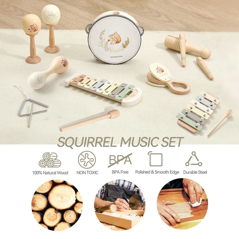 Baby Montessori Toy Wooden Musical Instruments Infant And Toddler Music, Intelligence And Enlightenment Educational Toy Kid Gift