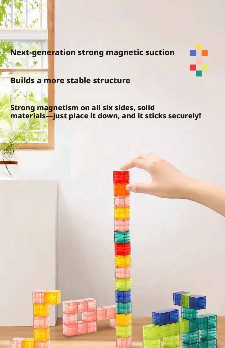 2026 NEW Magnetic Cube Tile Children's Toys, Magnetic Modeling Building Toys For Toddlers, Preschool Learning, Sensory Stem Toys