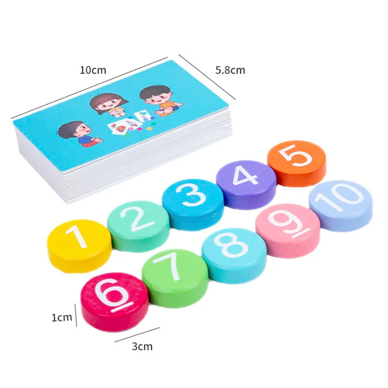 Children's Wooden Number Board Cognitive Matching Addition Subtraction Operation Montessori Logical Thinking Training Math Toys