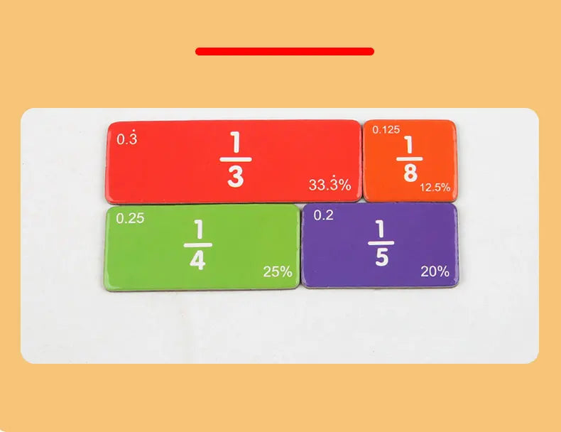 Wooden Math Fraction Learning Set With Card Fraction Decomposition Plate Montessori Teaching Aid Children Educational Math Toys