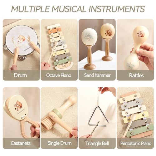 Baby Montessori Toy Wooden Musical Instruments Infant And Toddler Music, Intelligence And Enlightenment Educational Toy Kid Gift