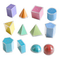 12 Pieces Geometric Shapes Blocks Math Games Reusable Durability Educational