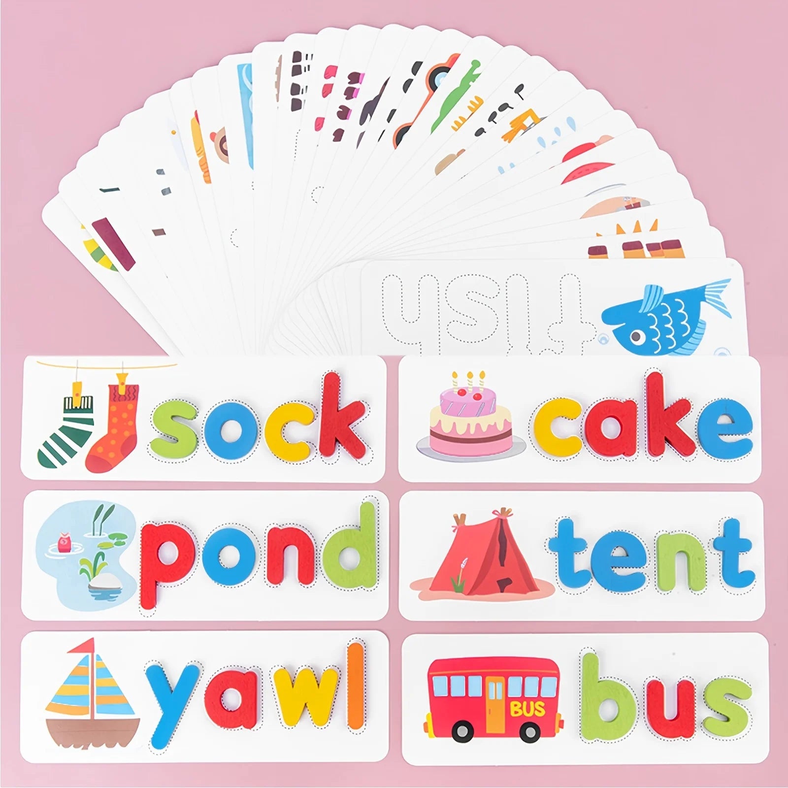 Montessori Alphabet Spelling Word Wooden Math Toys Kids Educational Teaching English Alphabet Cards Puzzle Game Learning Toys