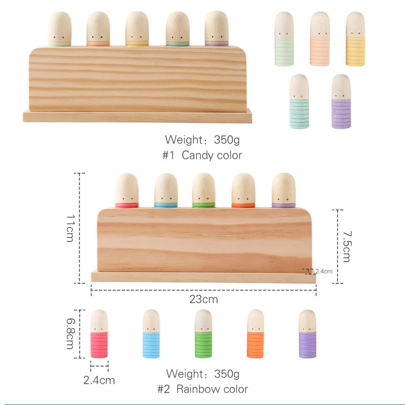 Montessori Toys Baby Wooden Bouncing Color Recognition Toy Training Children Colour Perception Coordination Toy Baby Block Gifts
