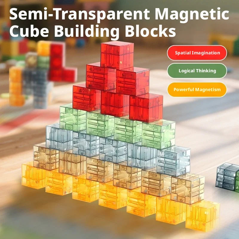 2026 NEW Magnetic Cube Tile Children's Toys, Magnetic Modeling Building Toys For Toddlers, Preschool Learning, Sensory Stem Toys