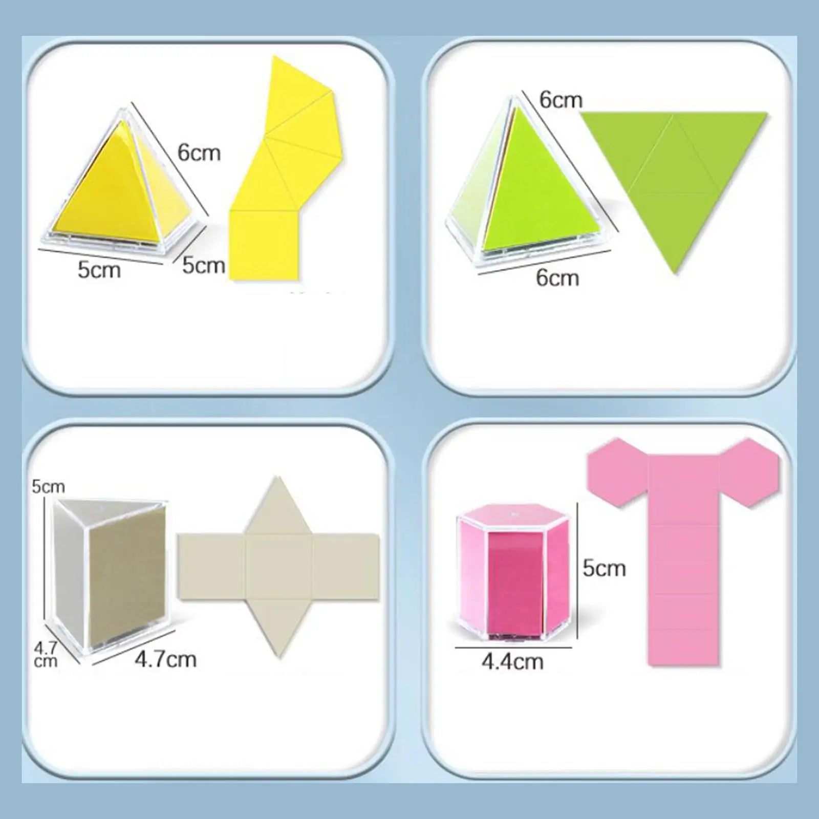 12 Pieces Geometric Shapes Blocks Math Games Reusable Durability Educational