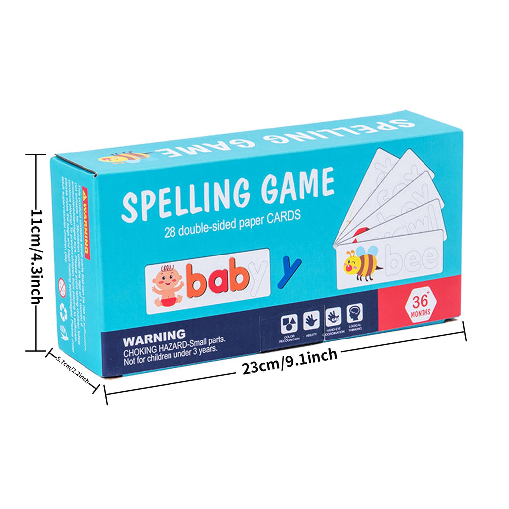 Montessori Alphabet Spelling Word Wooden Math Toys Kids Educational Teaching English Alphabet Cards Puzzle Game Learning Toys