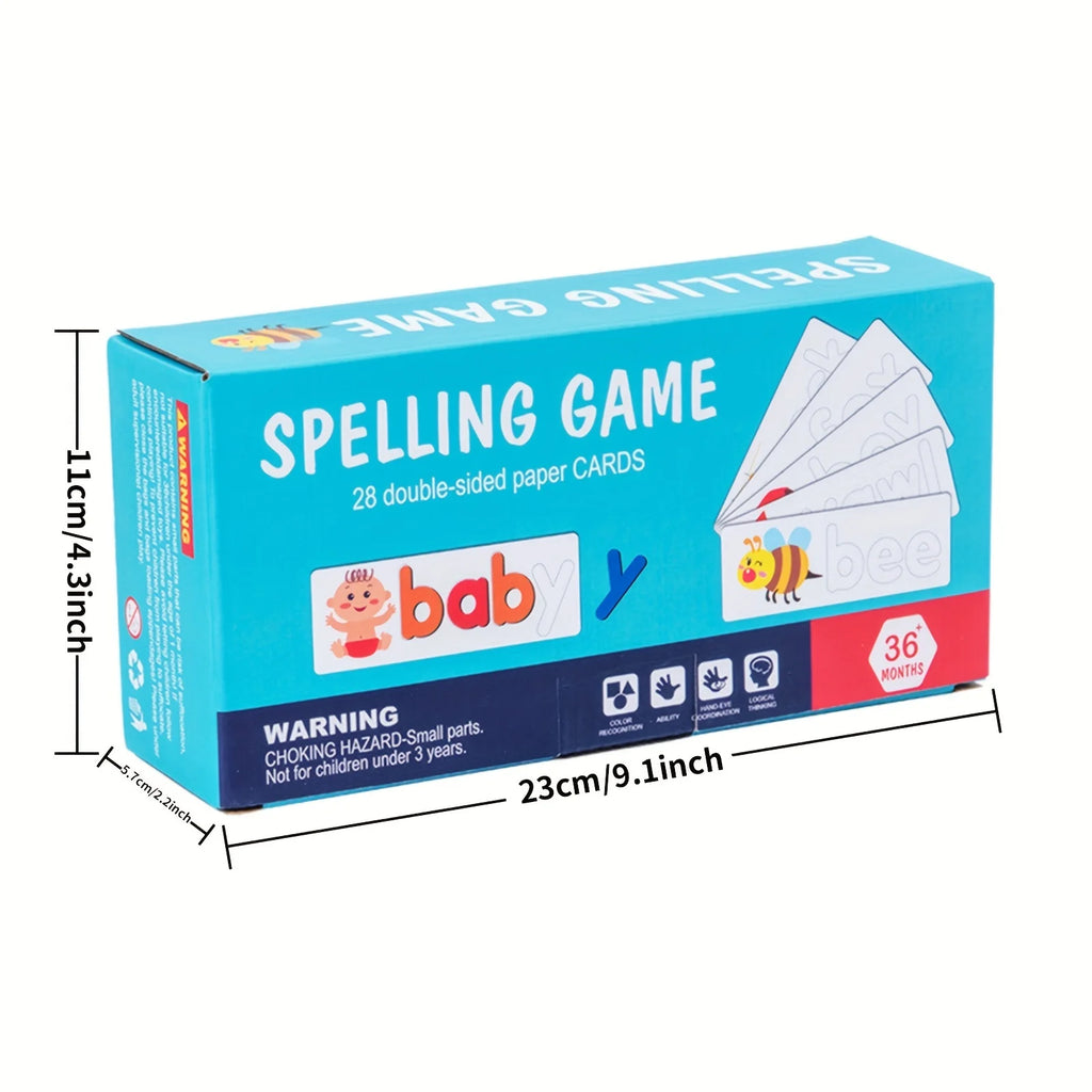 Montessori Alphabet Spelling Word Wooden Math Toys Kids Educational Teaching English Alphabet Cards Puzzle Game Learning Toys