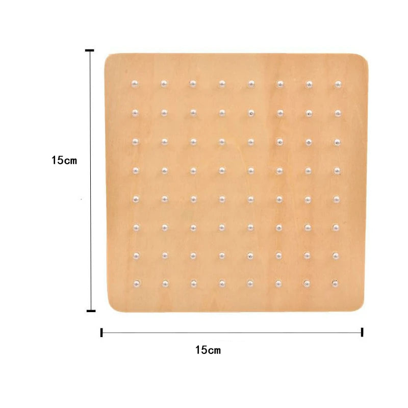 Wooden Geometry Puzzle Nail Board Graphics Geometric Creative Math Montessori Toy for for Children's Early Education