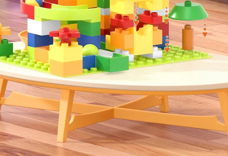 300PCS Marble Race Run Block Compatible Duploed Building Blocks Plastic Funnel Slide DIY Assembly Bricks Base Plates