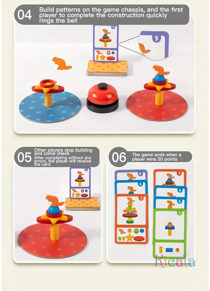 Montessori Game Wooden Board Game Tangle Puzzle Game for Two Players Hand-Eye Coordination with Chopsticks Balance Challenge Gif