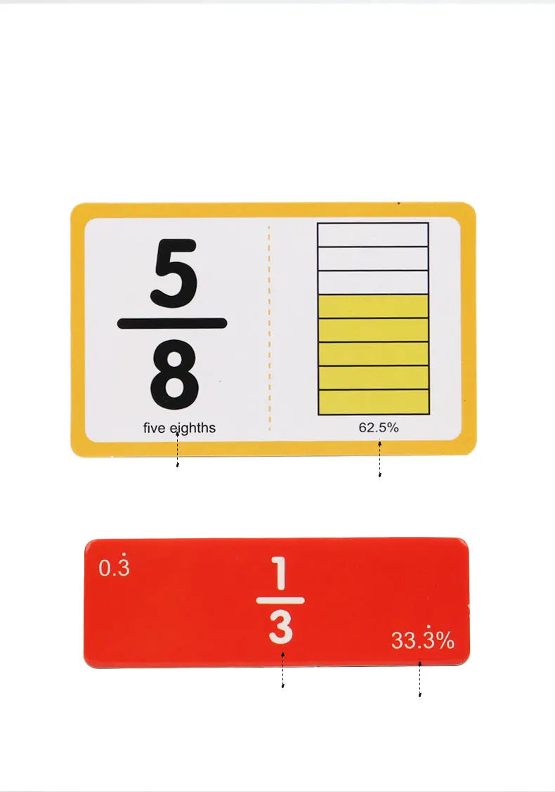 Wooden Math Fraction Learning Set With Card Fraction Decomposition Plate Montessori Teaching Aid Children Educational Math Toys
