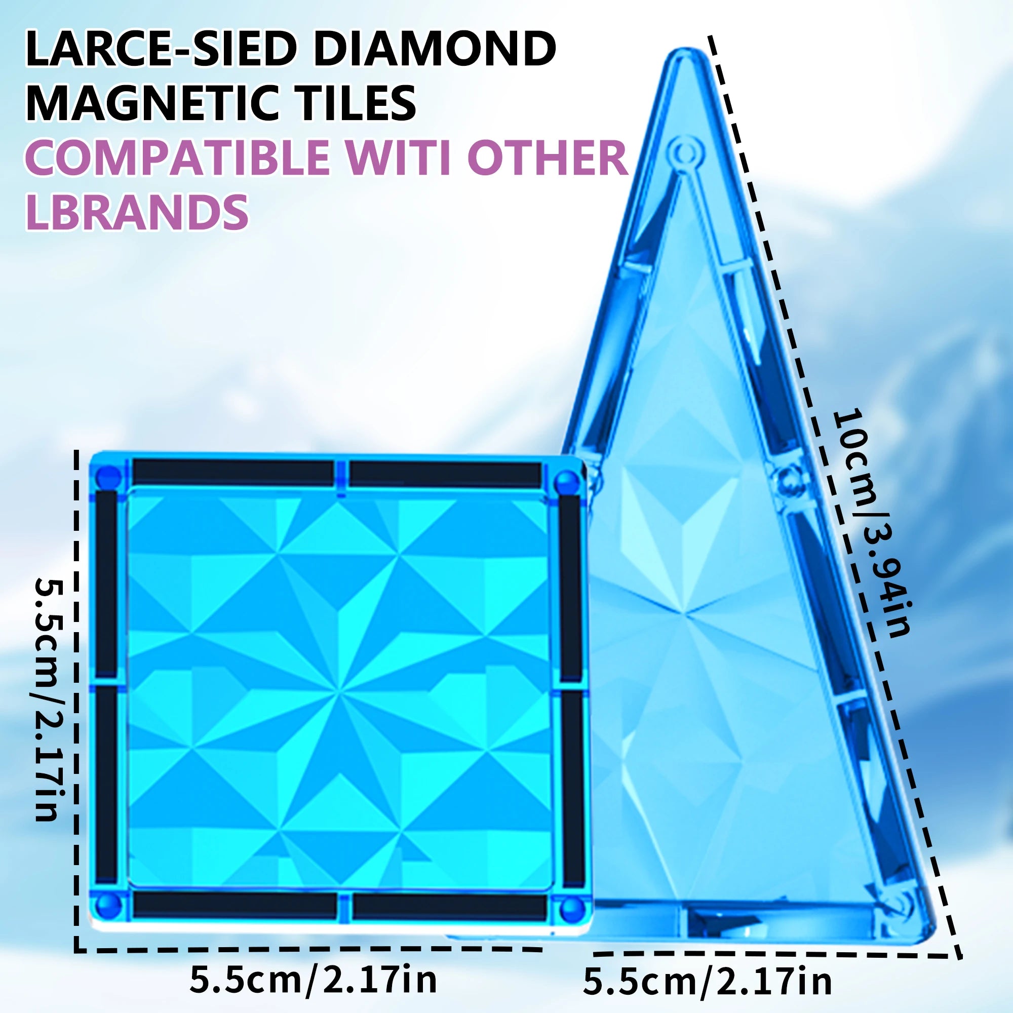 Magnetic Tiles Ice Castle DIY Magnetic Building Blocks for Kids Boys Girls Montessori STEM Educational Sensory Toys Gifts
