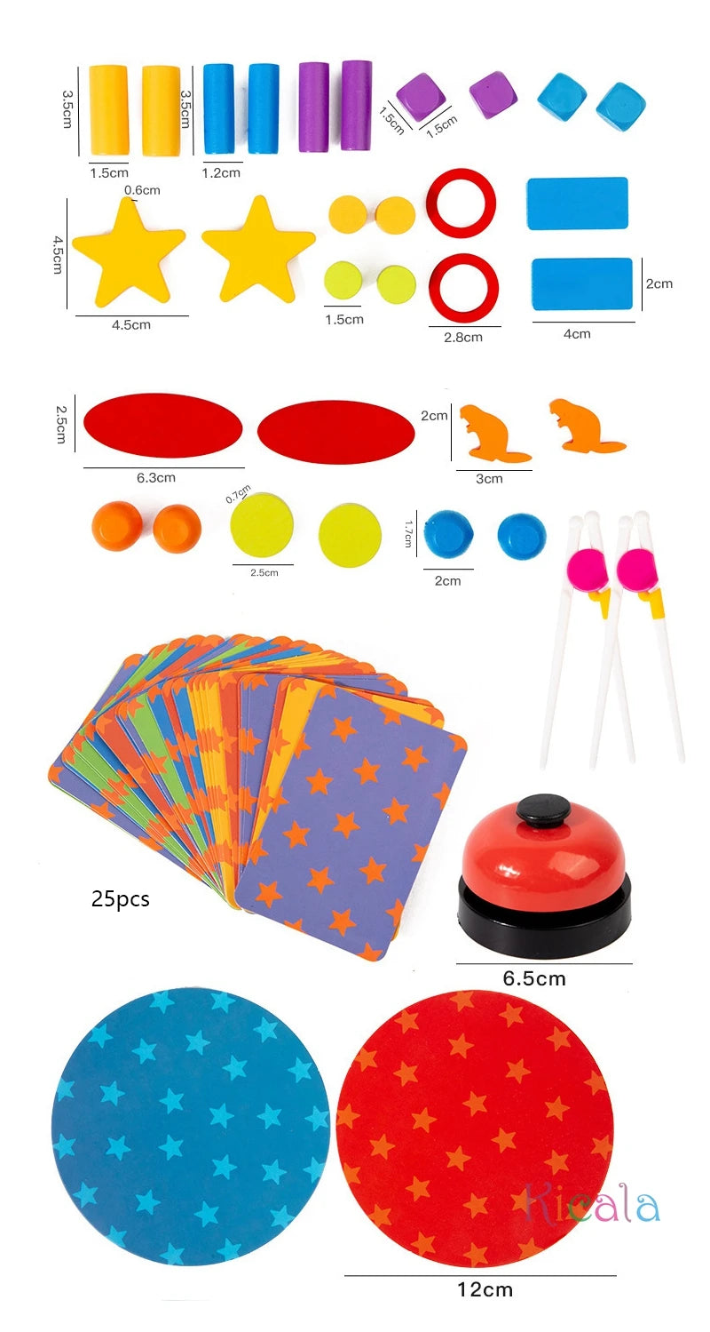 Montessori Game Wooden Board Game Tangle Puzzle Game for Two Players Hand-Eye Coordination with Chopsticks Balance Challenge Gif