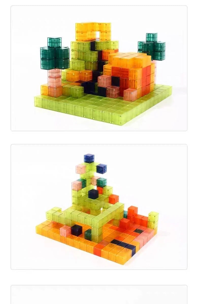 2026 NEW Magnetic Cube Tile Children's Toys, Magnetic Modeling Building Toys For Toddlers, Preschool Learning, Sensory Stem Toys