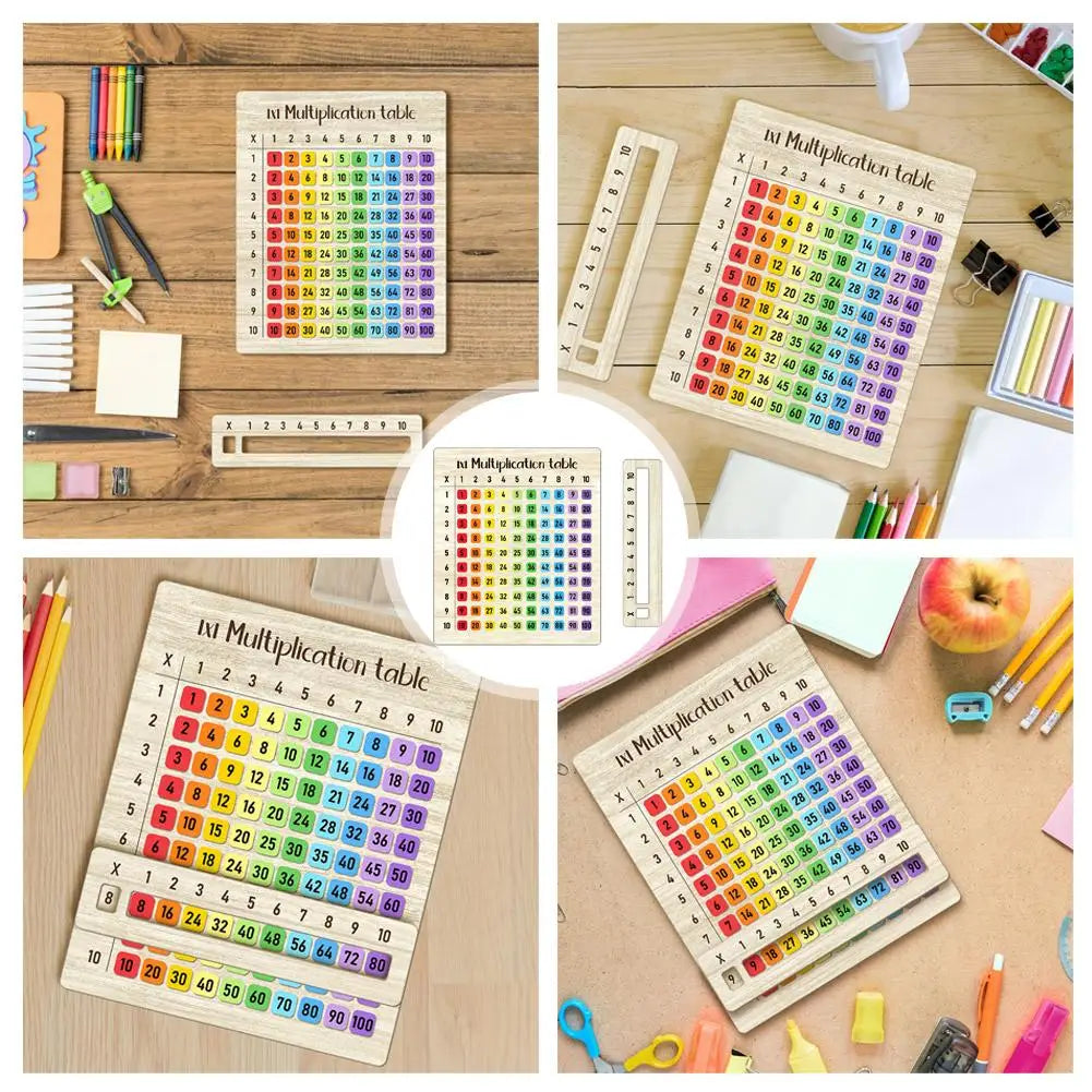 Wooden Multiplication Board Math Game Gifts for Kids 8-12, Educational Montessori Counting Toy Preschool Learning for Classroom