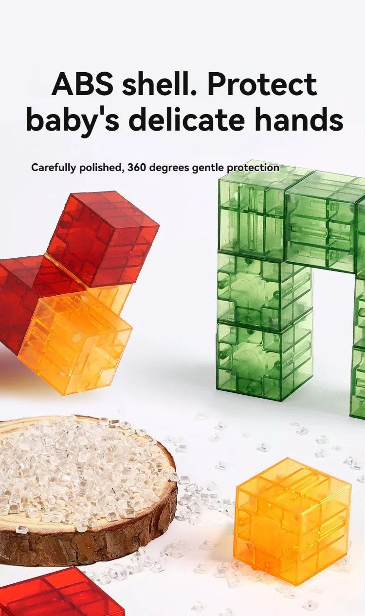 Transparent Magnetic Blocks-Build Puzzle Toy, Blocks Build Magnetic Set Kids Sensory Construction For Toddlers Christmas Gift