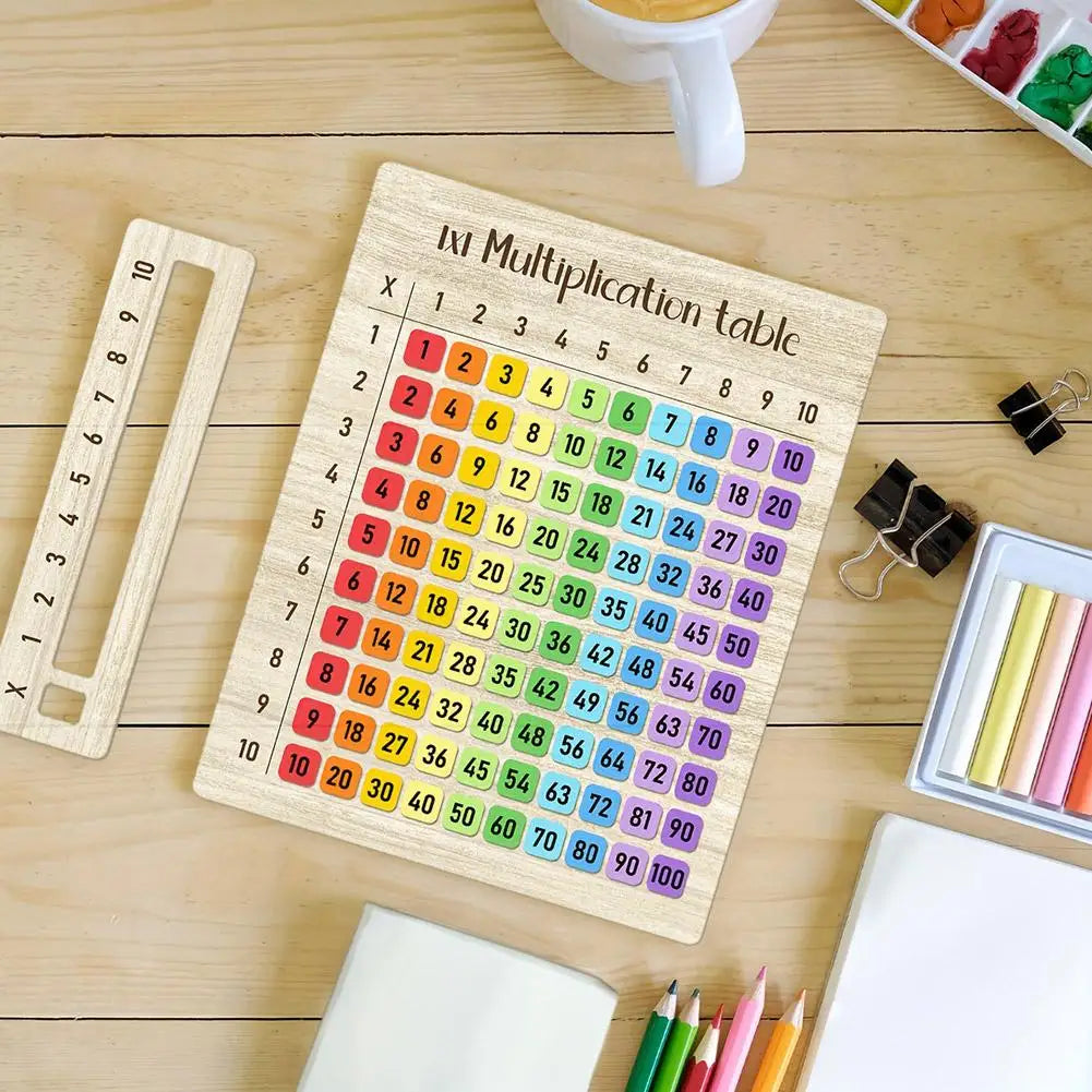 Wooden Multiplication Board Math Game Gifts for Kids 8-12, Educational Montessori Counting Toy Preschool Learning for Classroom