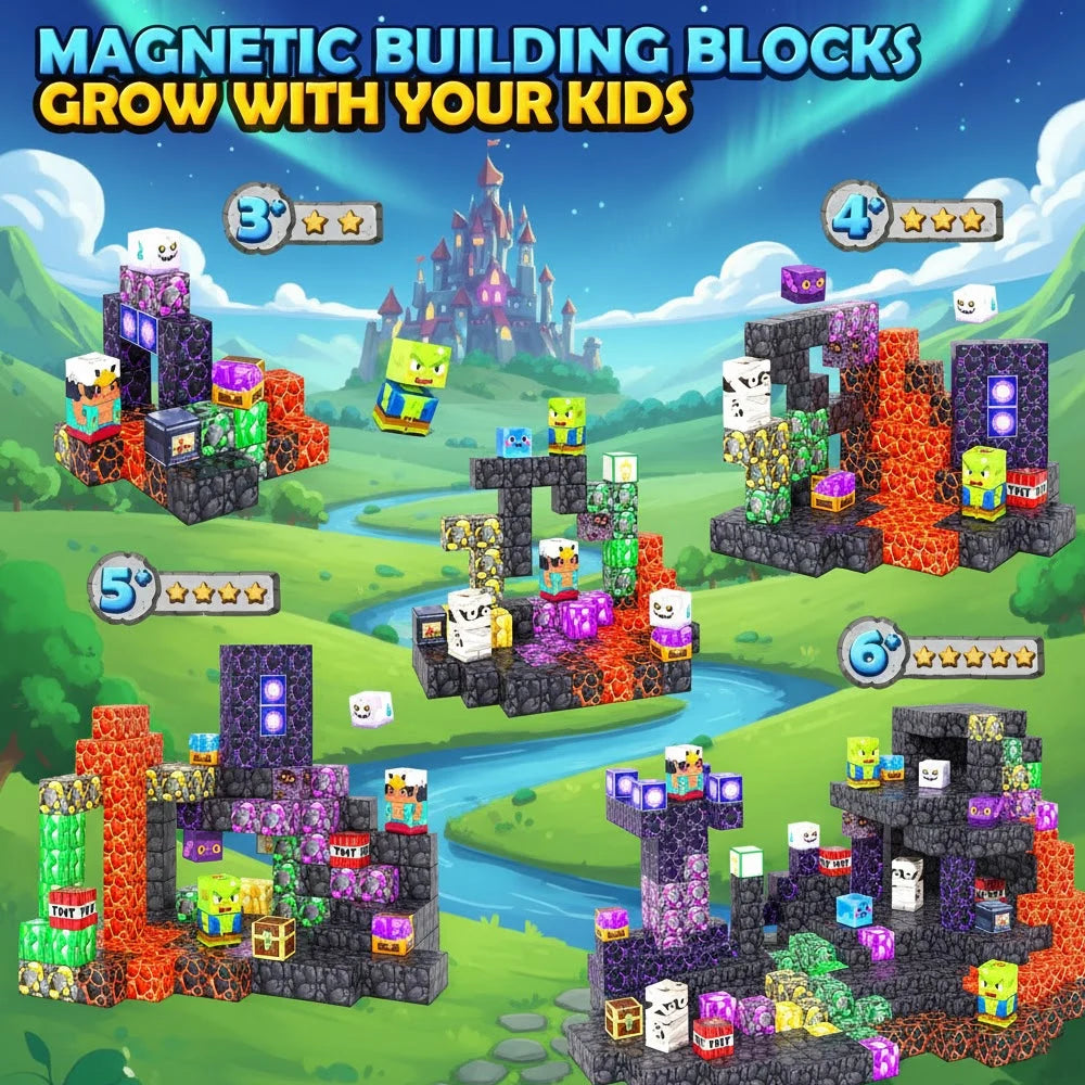 Magnetic Building Block Creative Bricks My Famous Scene World Architectural Set Kids DIY Model Toy Christmas Gifts for Children