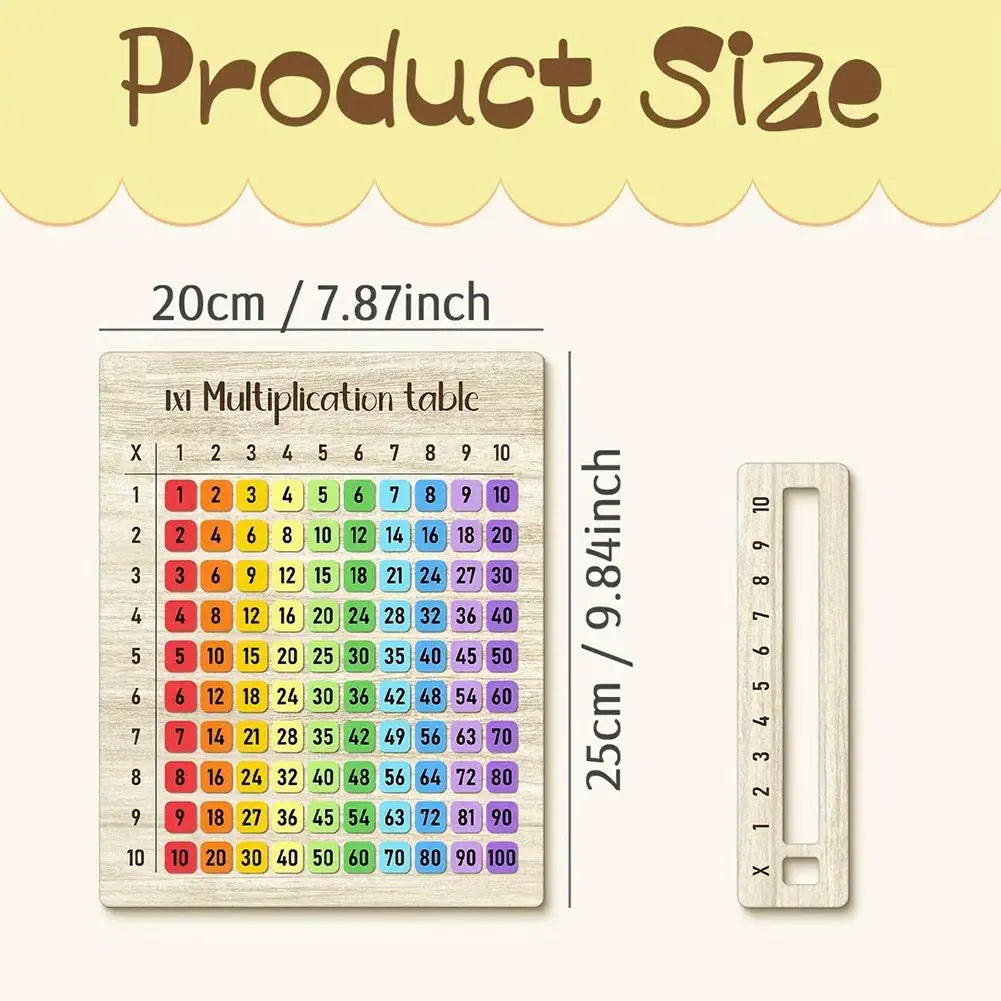 Wooden Multiplication Board Math Game Gifts for Kids 8-12, Educational Montessori Counting Toy Preschool Learning for Classroom