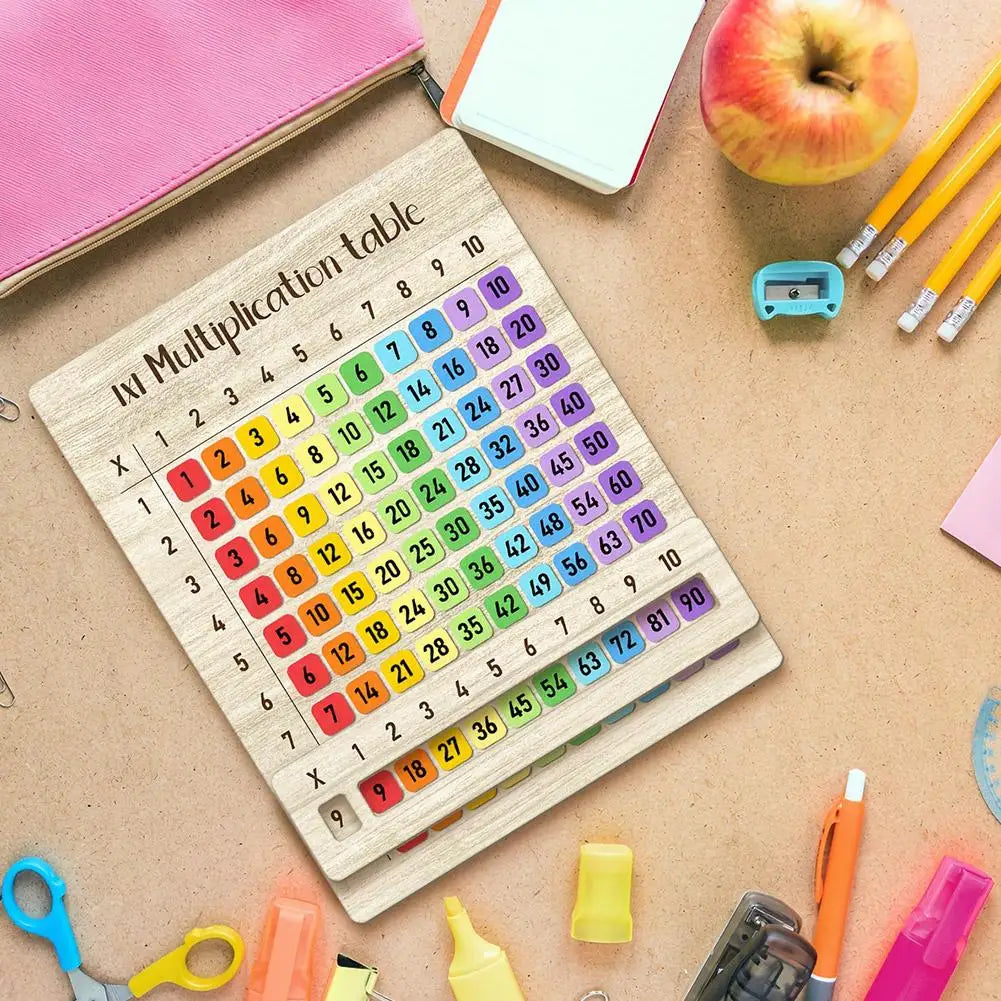 Wooden Multiplication Board Math Game Gifts for Kids 8-12, Educational Montessori Counting Toy Preschool Learning for Classroom