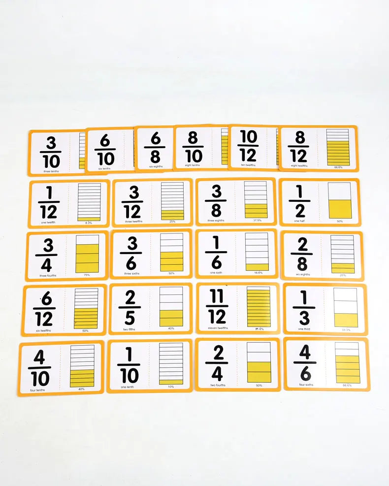 Wooden Math Fraction Learning Set With Card Fraction Decomposition Plate Montessori Teaching Aid Children Educational Math Toys