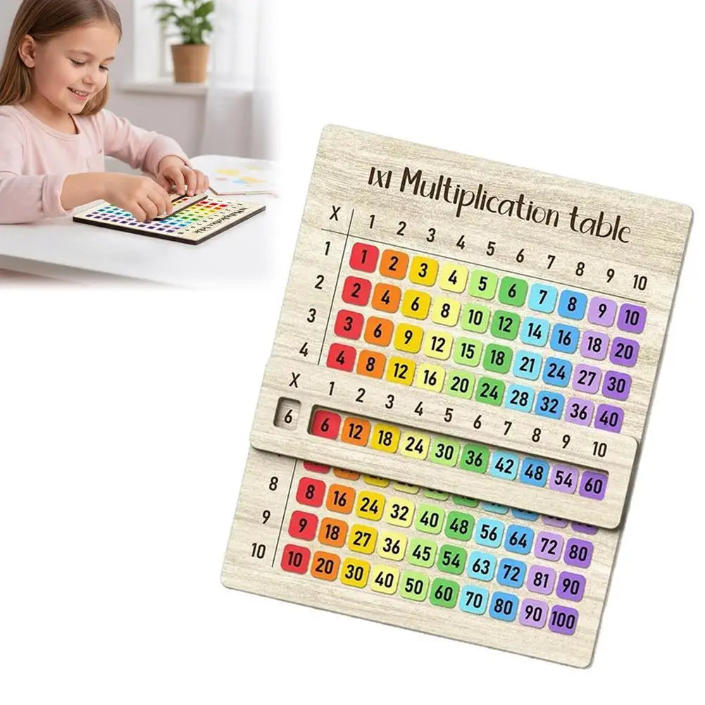 Wooden Multiplication Board Math Game Gifts for Kids 8-12, Educational Montessori Counting Toy Preschool Learning for Classroom