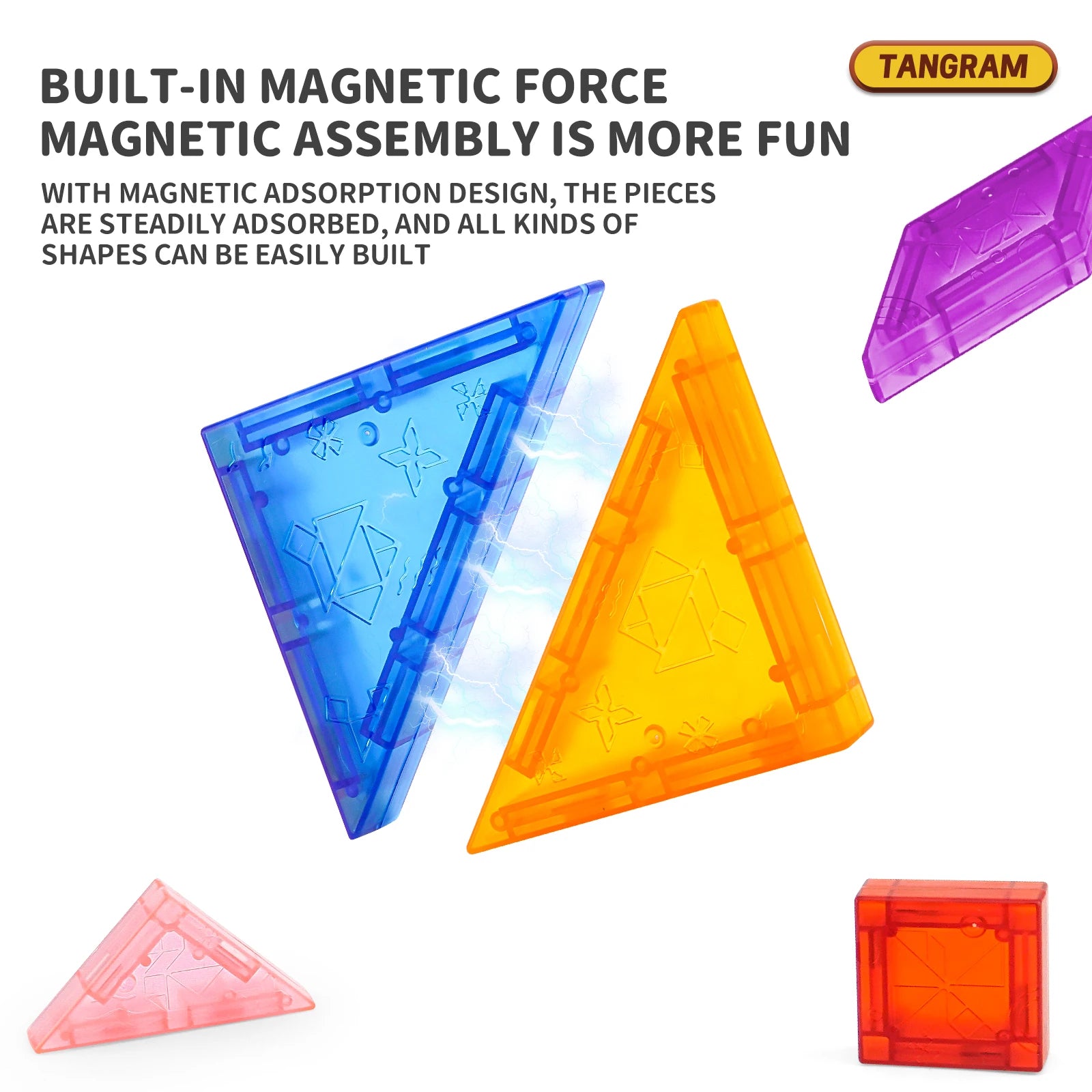 Magnetic Puzzle Tangram Geometric 3D Building Blocks For Children'S Puzzle And Early Education Thinking Training Toys