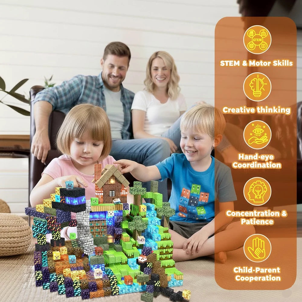 Magnetic Building Block Creative Bricks My Famous Scene World Architectural Set Kids DIY Model Toy Christmas Gifts for Children