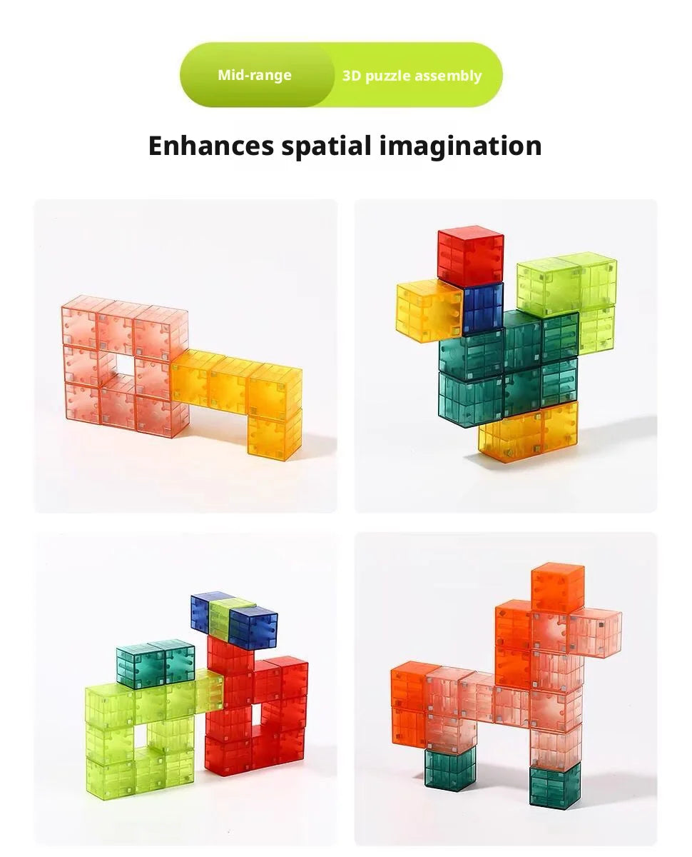 2026 NEW Magnetic Cube Tile Children's Toys, Magnetic Modeling Building Toys For Toddlers, Preschool Learning, Sensory Stem Toys