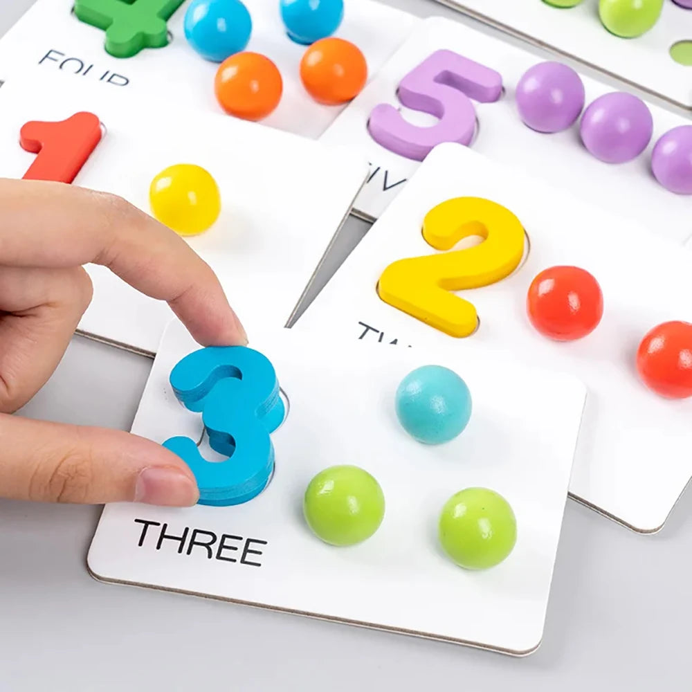 Montessori Math Counting Sorting Toy Clip Beads Matching Games Fine Motor Skills Number Color Sensory Educational Toys For Child