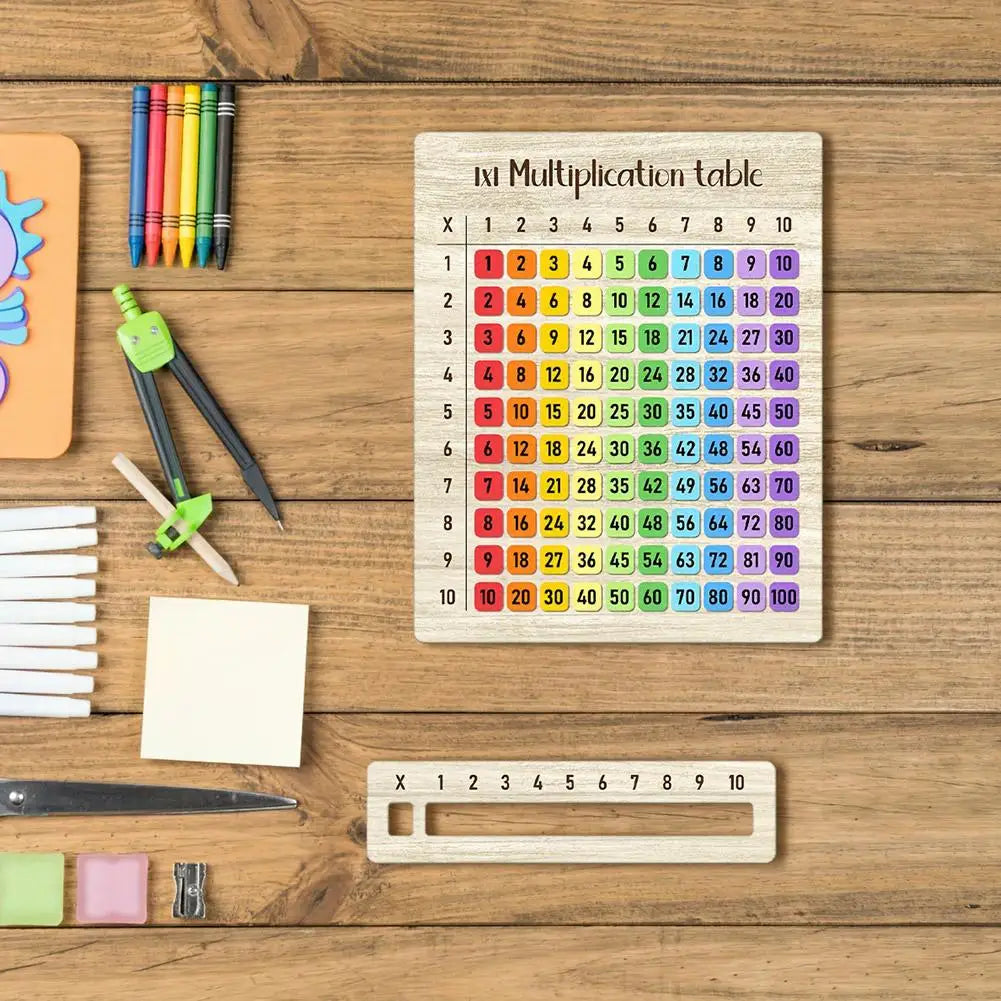 Wooden Multiplication Board Math Game Gifts for Kids 8-12, Educational Montessori Counting Toy Preschool Learning for Classroom