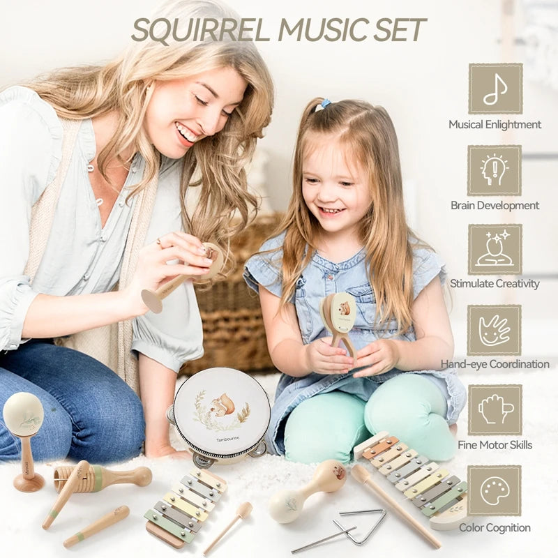 Baby Montessori Toy Wooden Musical Instruments Infant And Toddler Music, Intelligence And Enlightenment Educational Toy Kid Gift