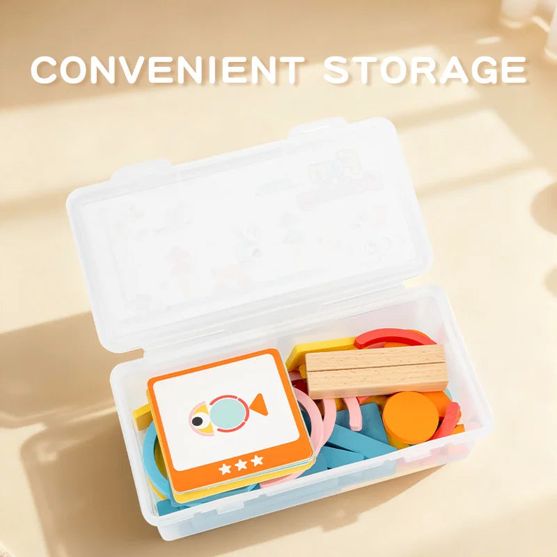 DIY Children's Colorful Wooden Toys Creative Tangram Geometric Jigsaw Puzzle Board Set Educational Toys For Children Kids Gift
