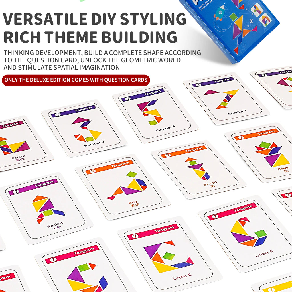 Magnetic Puzzle Tangram Geometric 3D Building Blocks For Children'S Puzzle And Early Education Thinking Training Toys