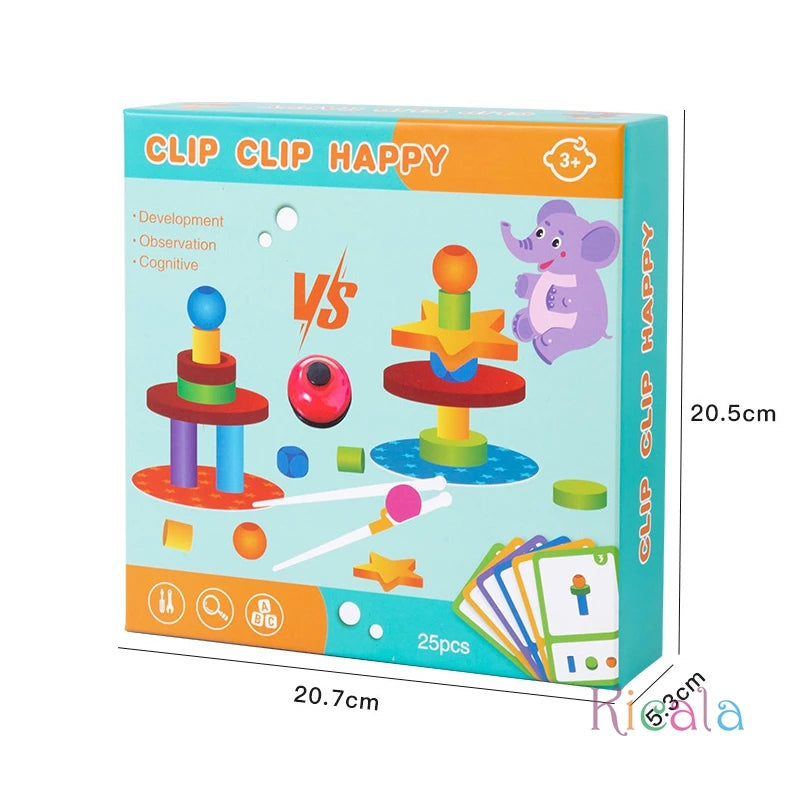 Montessori Game Wooden Board Game Tangle Puzzle Game for Two Players Hand-Eye Coordination with Chopsticks Balance Challenge Gif
