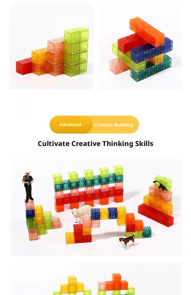 2026 NEW Magnetic Cube Tile Children's Toys, Magnetic Modeling Building Toys For Toddlers, Preschool Learning, Sensory Stem Toys