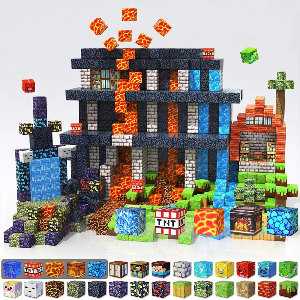 Magnetic Building Block Creative Bricks My Famous Scene World Architectural Set Kids DIY Model Toy Christmas Gifts for Children