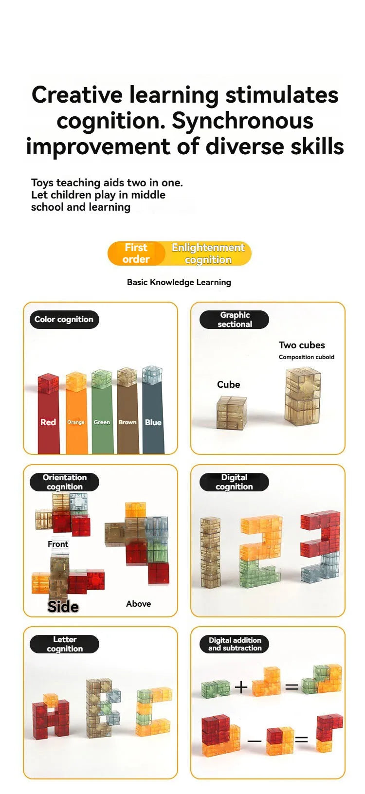 Transparent Magnetic Blocks-Build Puzzle Toy, Blocks Build Magnetic Set Kids Sensory Construction For Toddlers Christmas Gift