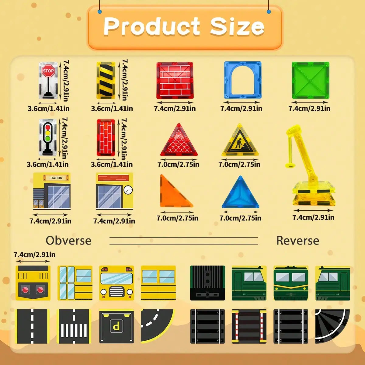 Magnetic Building Blocks Toys Magnetic Tiles, Creative DIY Track Building Kit Construction Toys