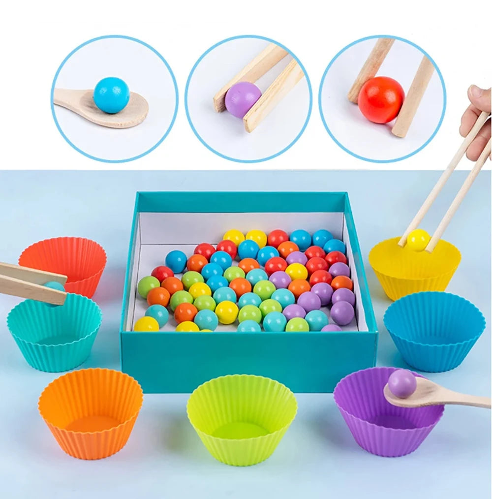 Montessori Math Counting Sorting Toy Clip Beads Matching Games Fine Motor Skills Number Color Sensory Educational Toys For Child