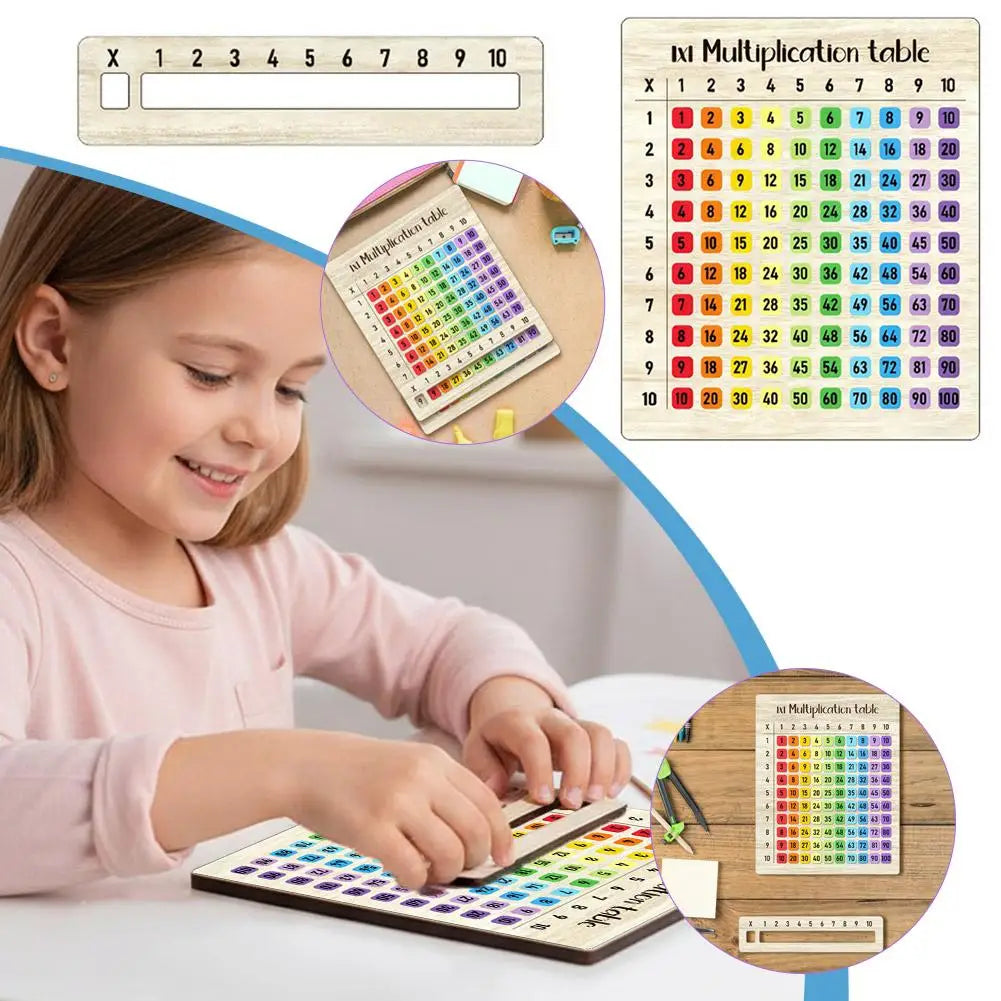 Wooden Multiplication Board Math Game Gifts for Kids 8-12, Educational Montessori Counting Toy Preschool Learning for Classroom